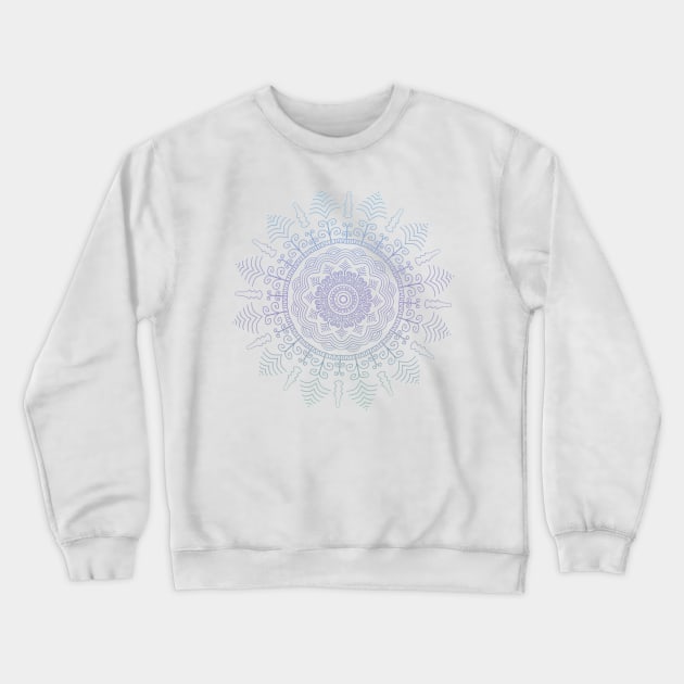 Blue, Purple and Green Tone Mandala Crewneck Sweatshirt by karenmcfarland13